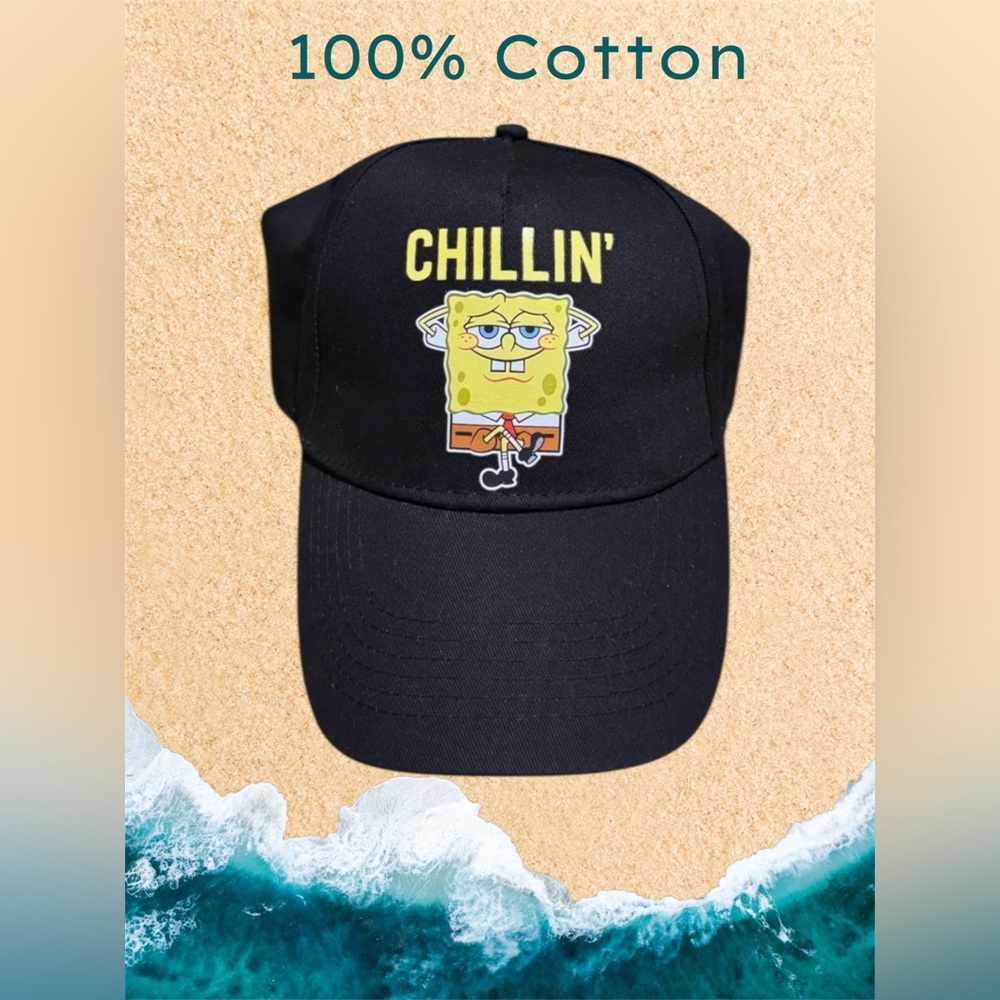 $10 Add-on | Kids SpongeBob Chillin' Black Cap